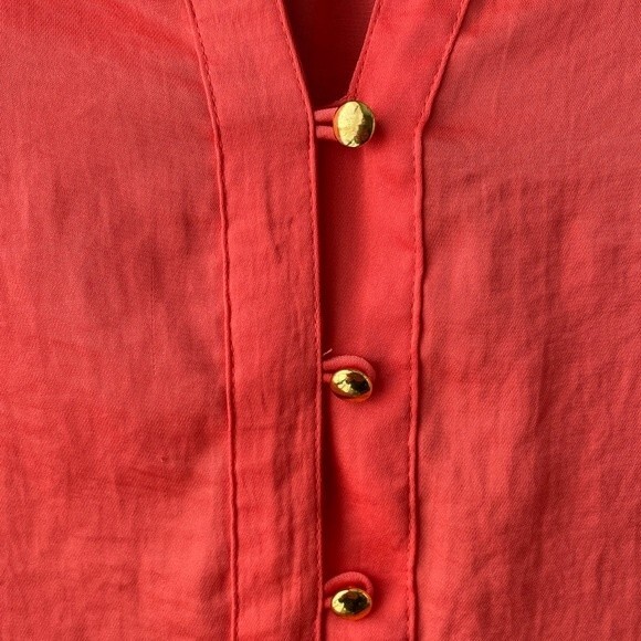 The Limited Long Sleeve Coral Pink Button Blouse Size XS - Picture 4 of 7